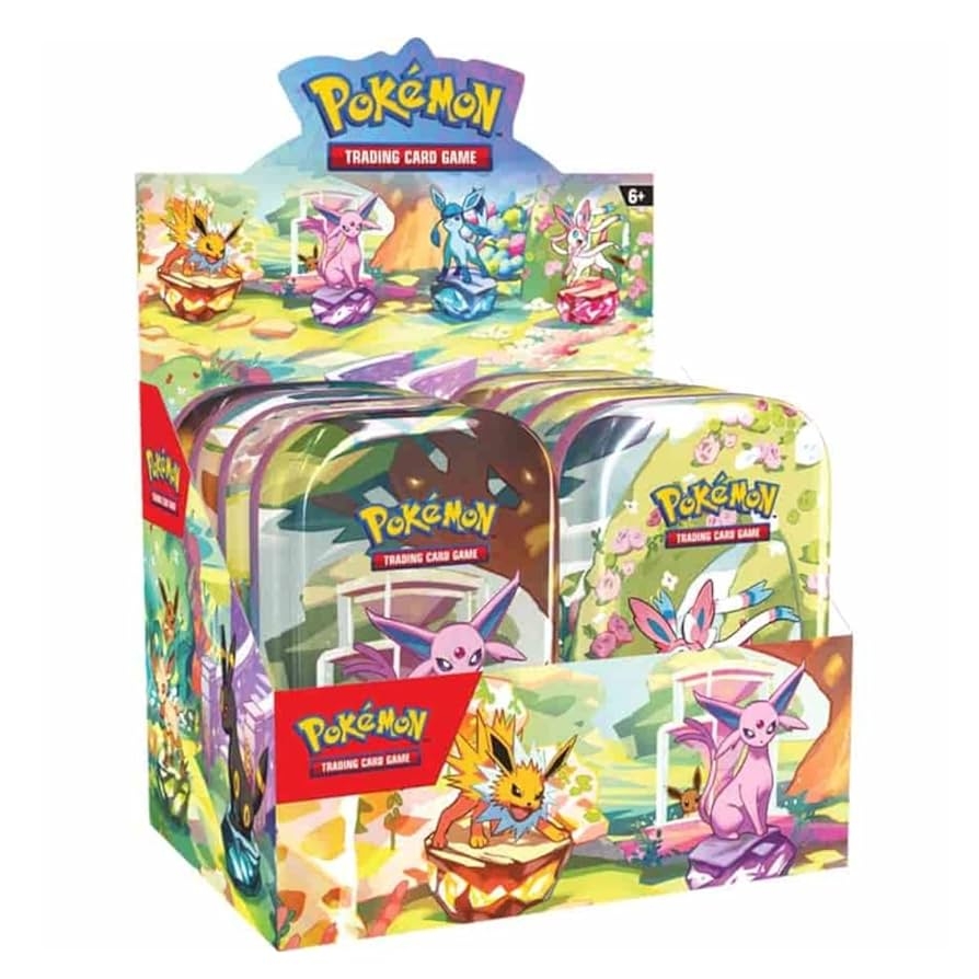 Amazon POKEMON TCG SCARLET VIOLET PRISMATIC EVOLUTIONS MINI TIN DISPLAY 8ct 2 Packs Per Tin Toys Games