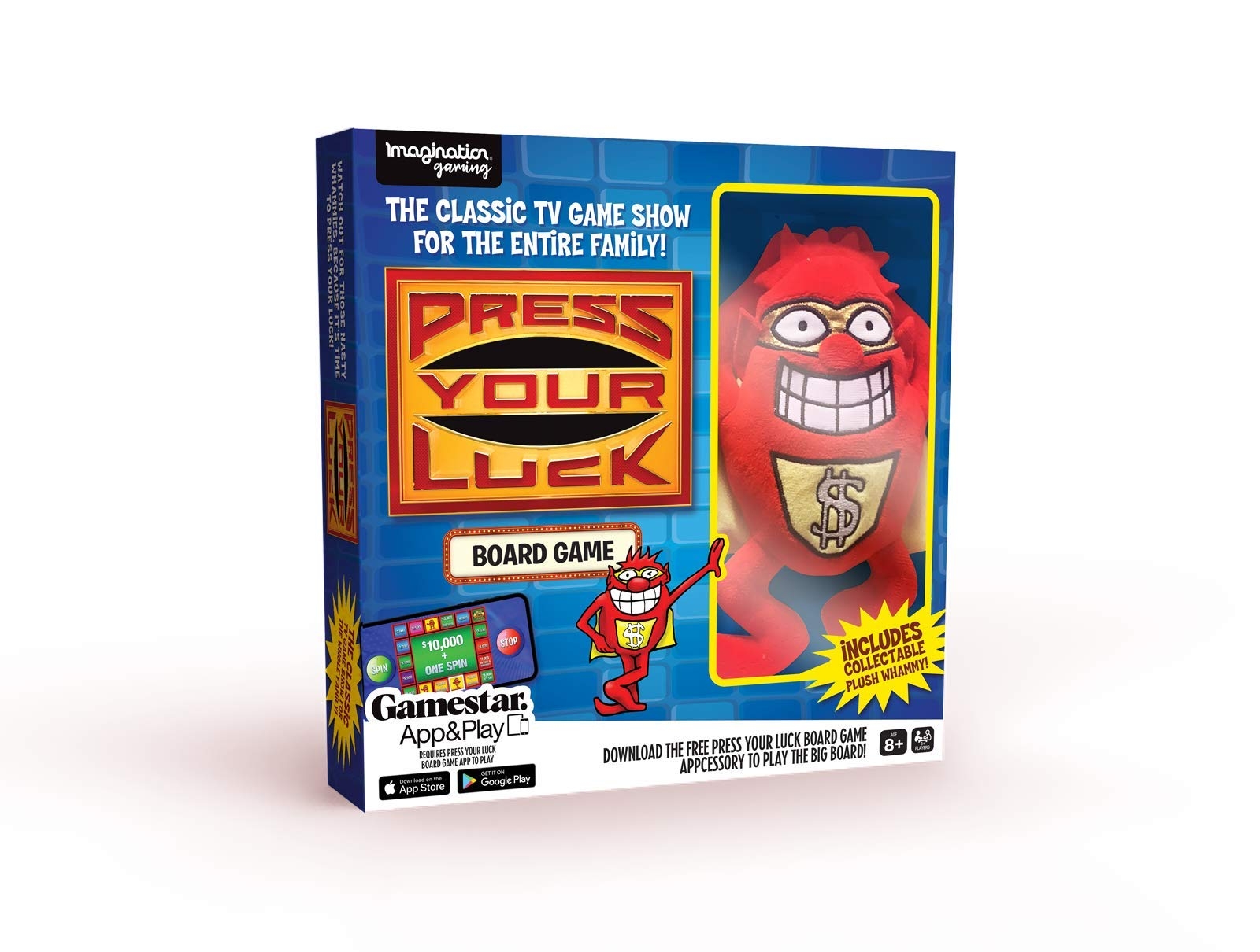 Amazon Press Your Luck Card Game With Whammy Plush Toy Bring The Classic TV Game Show Home Full Of Trivia Tactics Choices And Chances Play With Family And Friends Remote Home Entertainment 