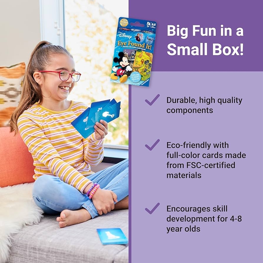 Amazon Ravensburger Eye Found It World Of Disney Card Game Fun And Educational Spot It For Toddlers Preschoolers Boy And Girls Ages 3 8 Family Friendly For Endless Fun Toys Games