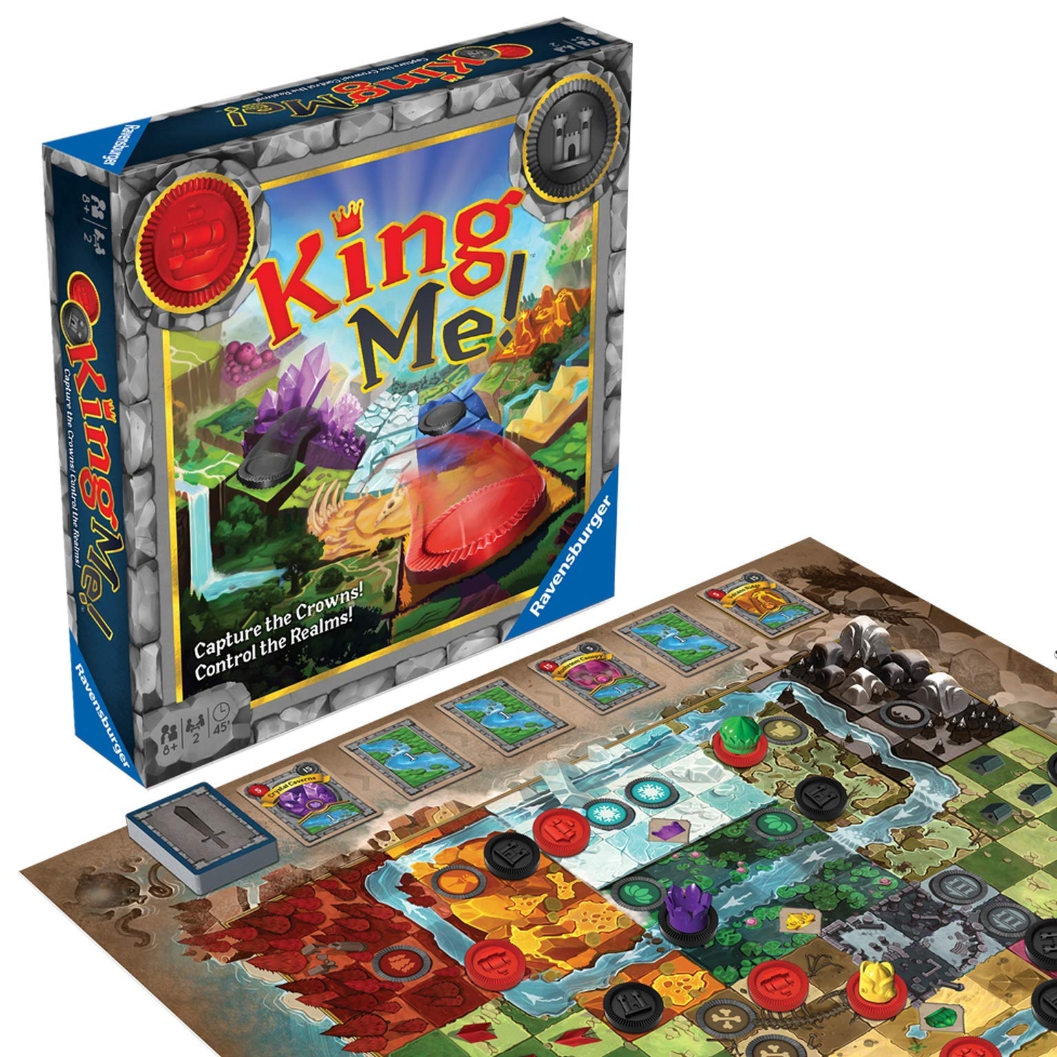 Amazon Ravensburger King Me Strategy Board Game Ages 8 Up A Fantastical Take On Classic Checkers Toys Games