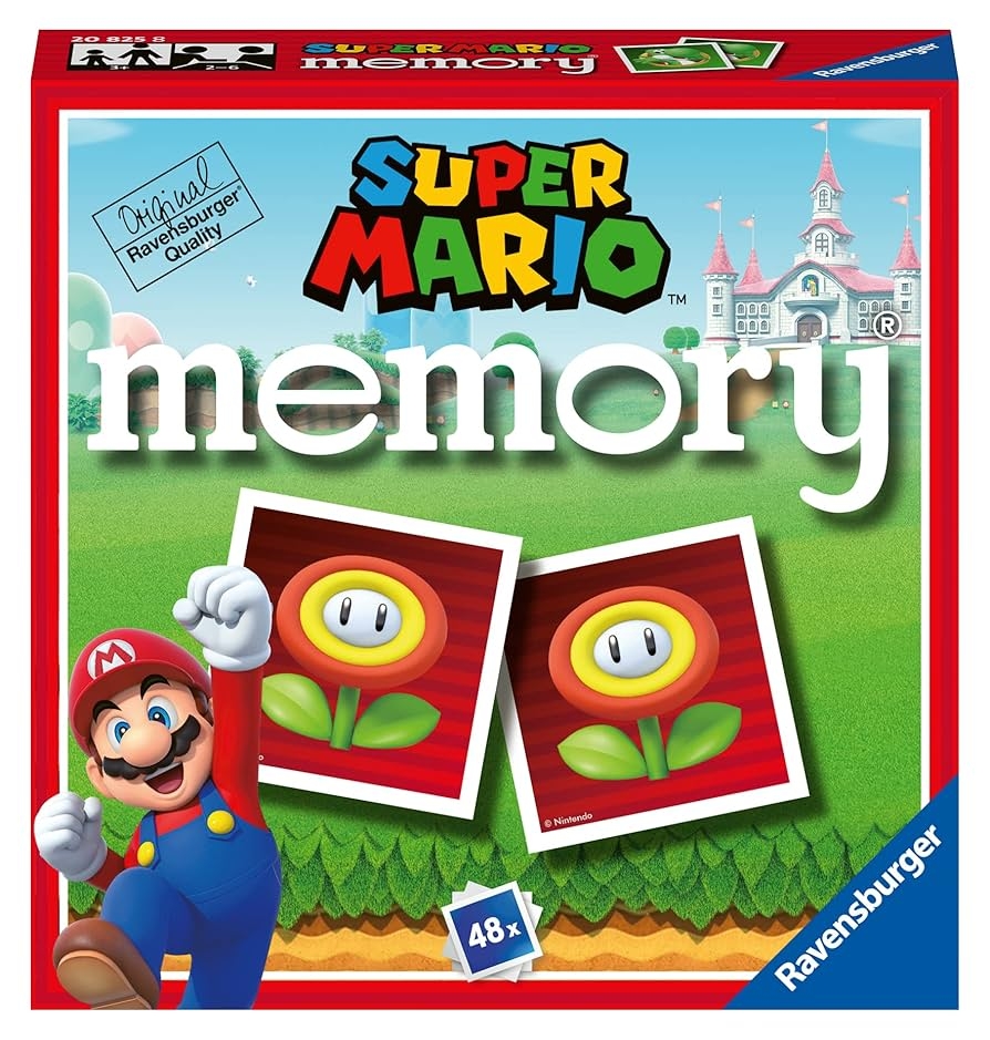 Amazon Ravensburger Memory Super Mario Board Game Memory Game For Children 3 Years Or Older 48 Cards 2 To 6 Players Italian Version Toys Games