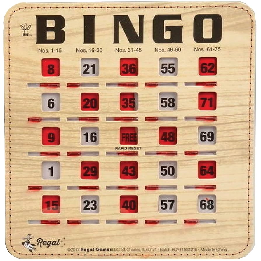 Amazon Regal Bingo Bulk Bingo Cards With Sliding Windows Reusable Bingo Game Cards For Adults Large Group 10 Pack Woodgrain Toys Games Amazon Regal Bingo Bulk Bingo Cards With Sliding Windows Reusable Bingo Game Cards For Adults Large Group 10 Pack Woodgrain Toys Games
