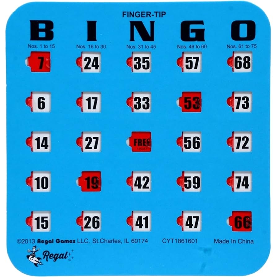 Amazon Regal Bingo Bulk Bingo Cards With Sliding Windows Reusable Large Print Bingo Game Cards For Adults Large Group 200 Pack Blue Toys Games Amazon Regal Bingo Bulk Bingo Cards With Sliding Windows Reusable Large Print Bingo Game Cards For Adults Large Group 200 Pack Blue Toys Games