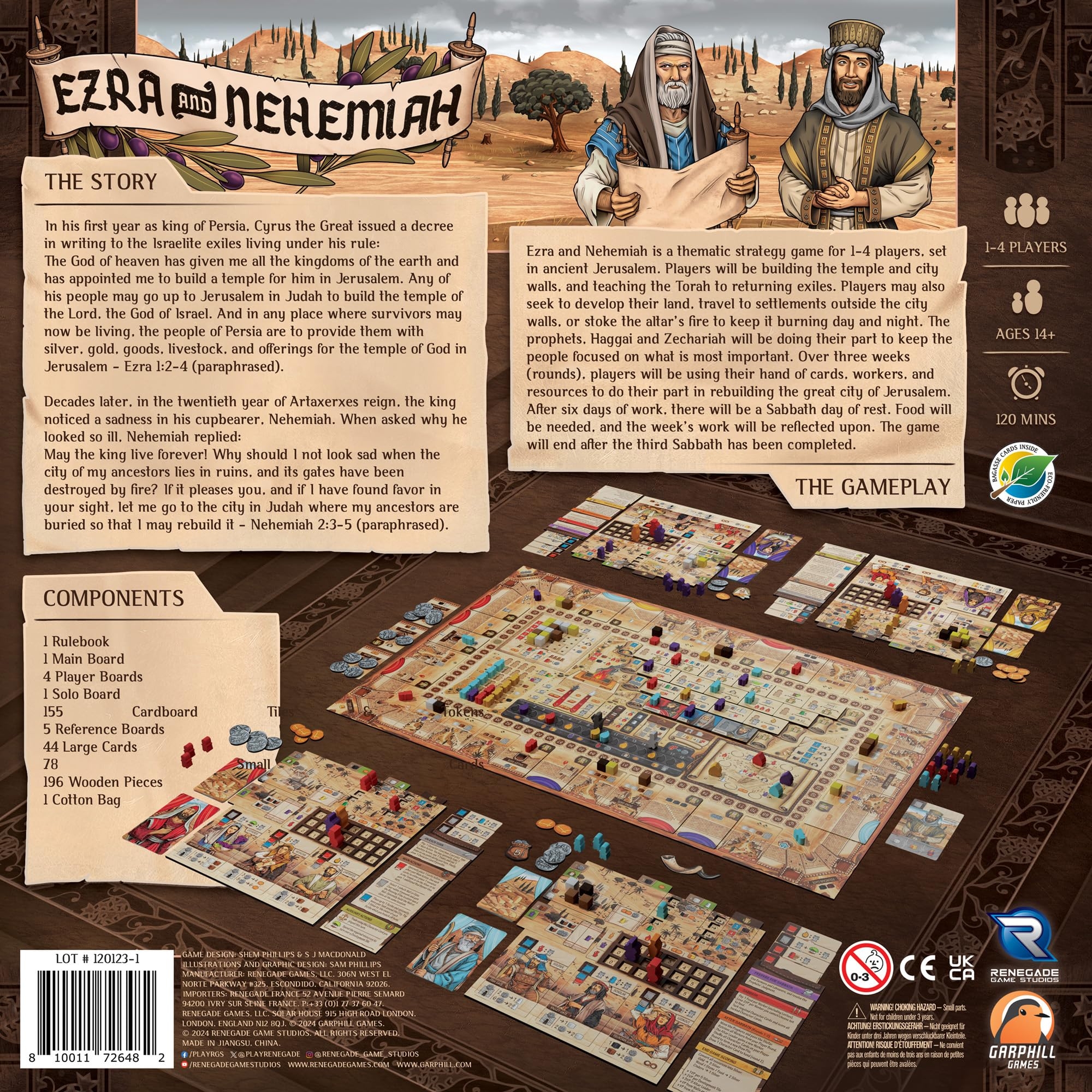 Amazon Renegade Game Studios Ezra Nehemiah Strategy Board Game Rebuild The Great City Of Jerusalem Card Driven Game Ages 13 1 4 Players 120 Min Toys Games