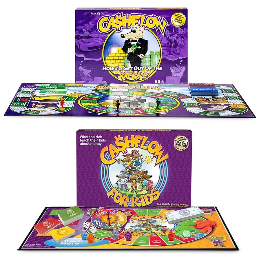 Amazon Rich Dad Cashflow How To Get Out Of The Rat Race Board Game Set Adult Kid Version Fun And Educational Financial Literacy Learning Games For Boys Girls And Family 