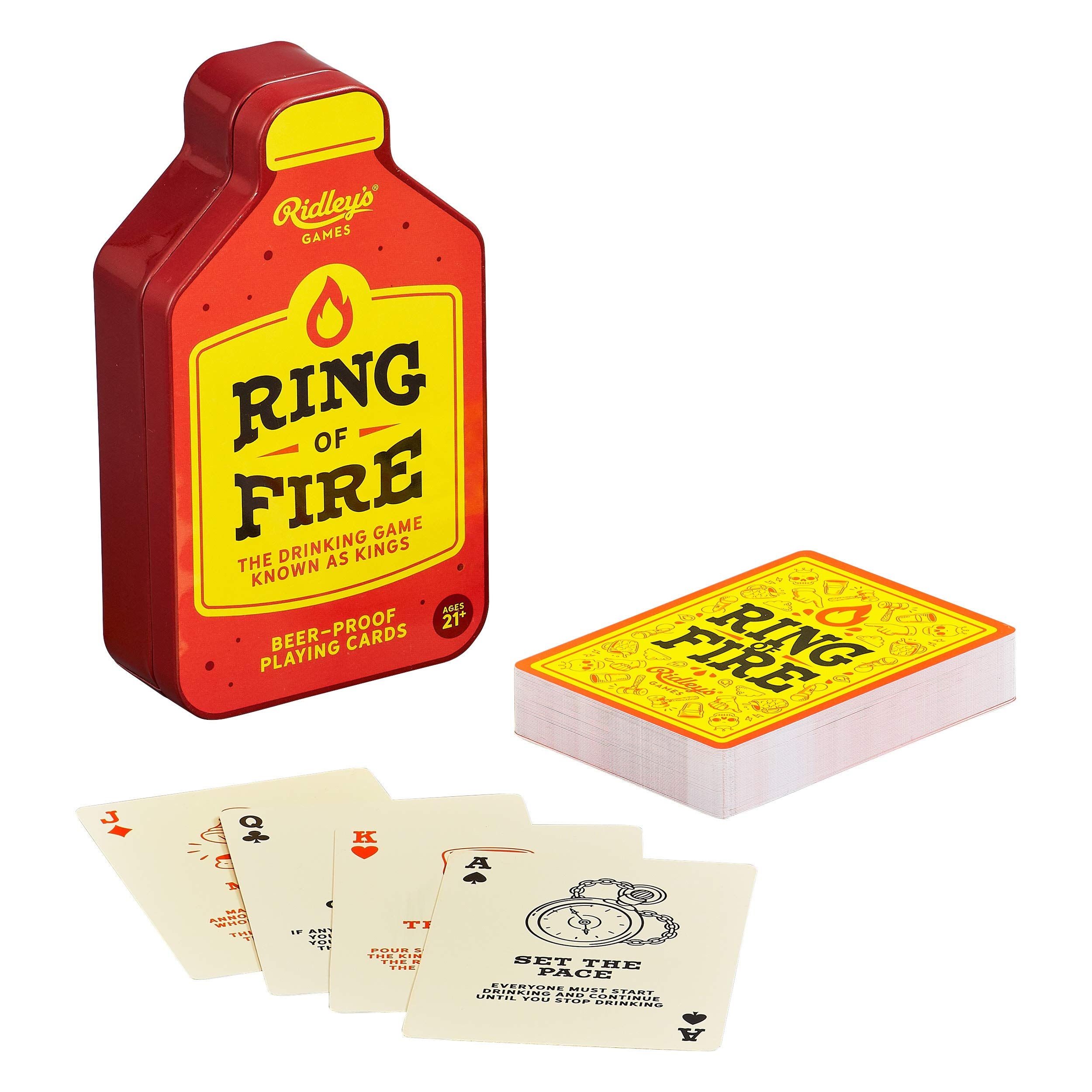 Amazon Ridley s Ring Of Fire Drinking Card Game Fast Paced Kings Card Game For Adults Ages 21 Waterproof Playing Cards Fun Easy to Learn Party Game Sports Outdoors