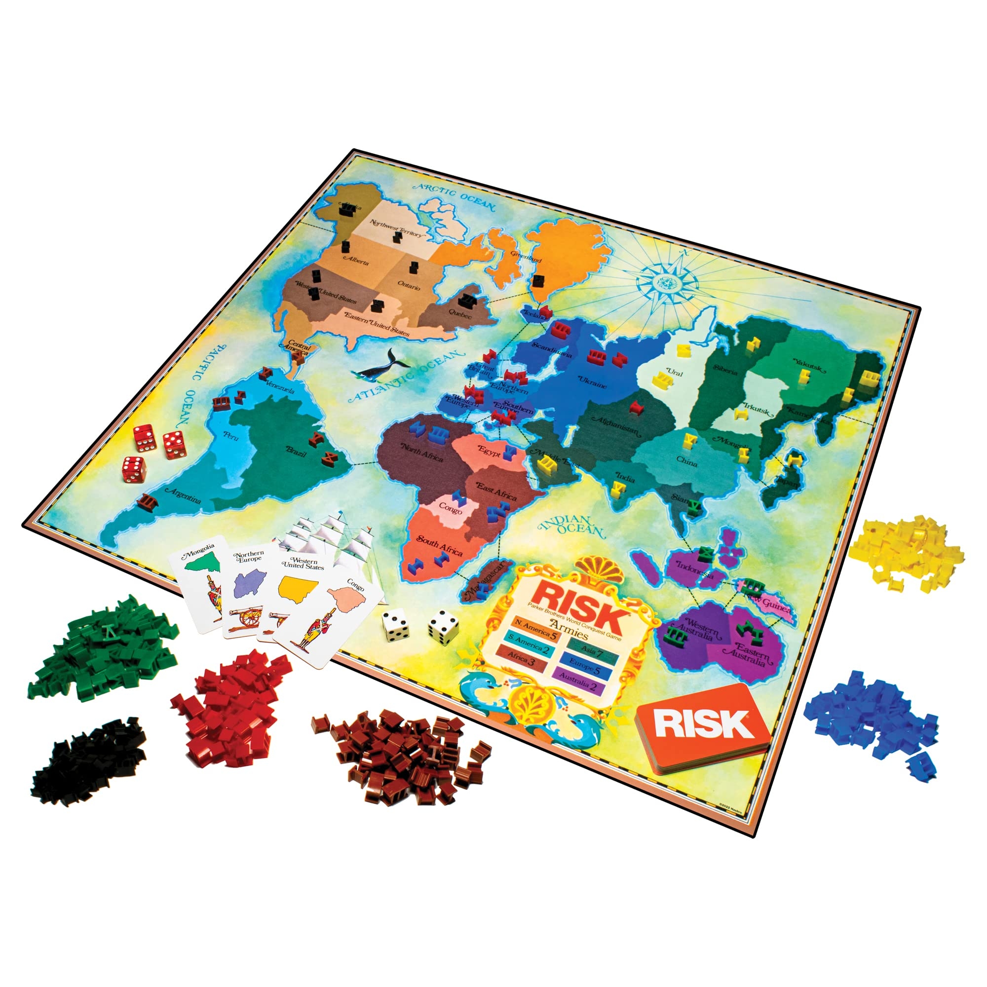 Amazon Risk The 1980 s Edition With Original 1980 s Artwork And Components By Winning Moves Games USA Strategy Board Game Of World Domination For 2 To 6 Players Ages 8 Toys Games