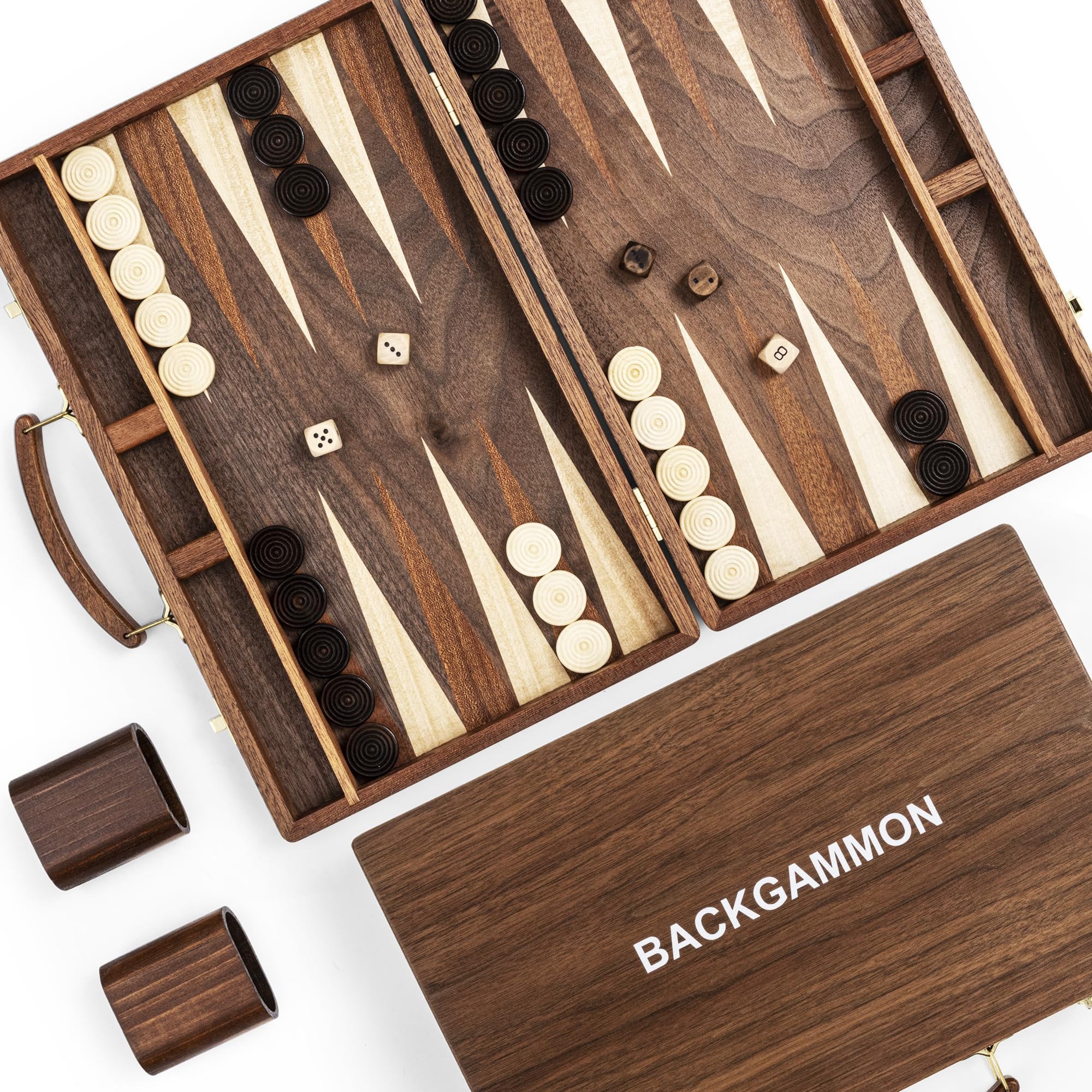 Amazon Ropoda Sapele Wood Backgammon Board Game Set 15 Inches For Adults And Kids Classic Board Strategy Game Portable And Travel Backgammon Set With Wooden Playing Pieces And Accessories 