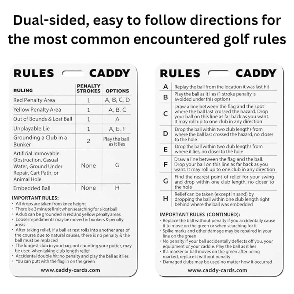 Amazon Rules Caddy Simplify The Rules Of Golf Golf Bag Tag Accessory Training Aid Quick Reference Guide 2025 Update USGA Rules Of Golf 2025 Pocket Size Sports Outdoors