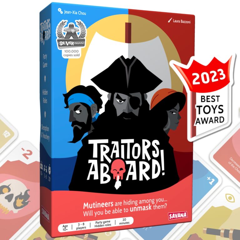 Amazon SAVANA Traitors Aboard Award Winning Secret Identity Party Game Fun Bluffing And Betrayal Easy To Learn 15 Minute Round Popular Card Game For 3 8 Players Ages 10 Family Game Toys Games