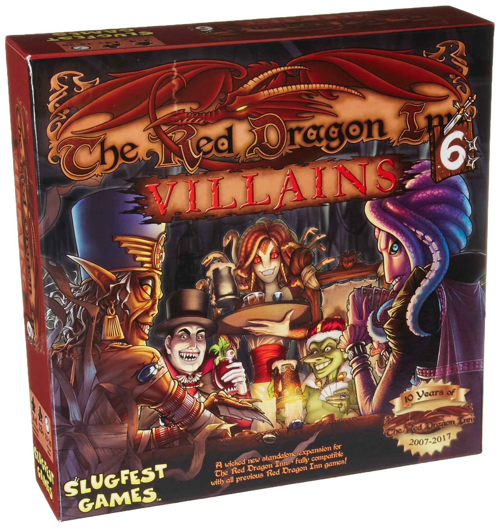 Amazon Slugfest Games The Red Dragon Inn 6 Villains Strategy Boxed Board Game For 2 To 4 Players 30 To 60 Minute Play Time Ages 12 Up Video Games