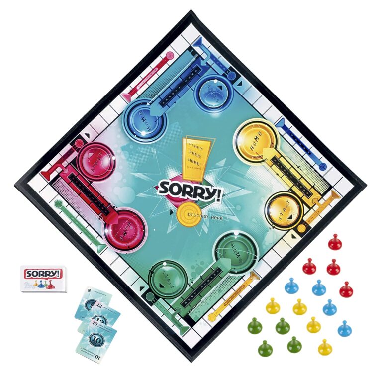Amazon Sorry Board Game For Kids Ages 6 And Up Classic Hasbro Board Game Each Player Gets 4 Pawns Pawn Colors May Vary Amazon Exclusive Toys Games
