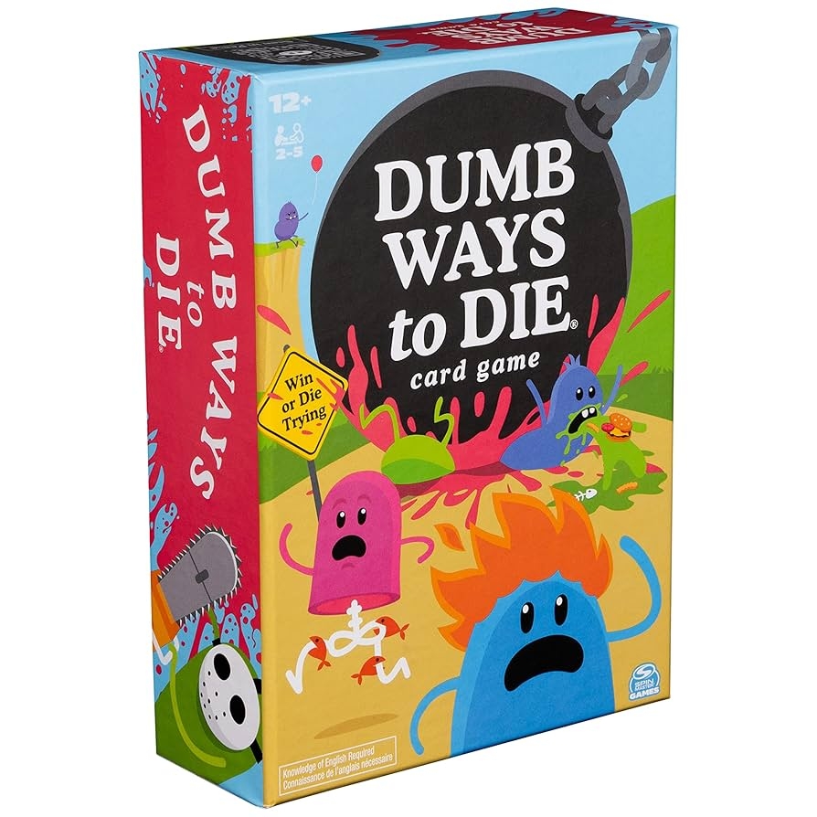 Amazon Spin Master Games Dumb Ways To Die The Viral Meme Card Game From YouTube And TikTok Survival Strategy Fun 2 5 Players For Ages 12 Up Toys Games