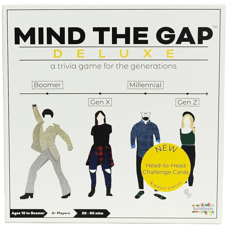 Amazon Spin Master Games Mind The Gap Deluxe Trivia Game A Board Game For All Generations Play On Thanksgiving Friendsgiving Birthdays Family Nights 2 12 Players For Ages 10 Up
