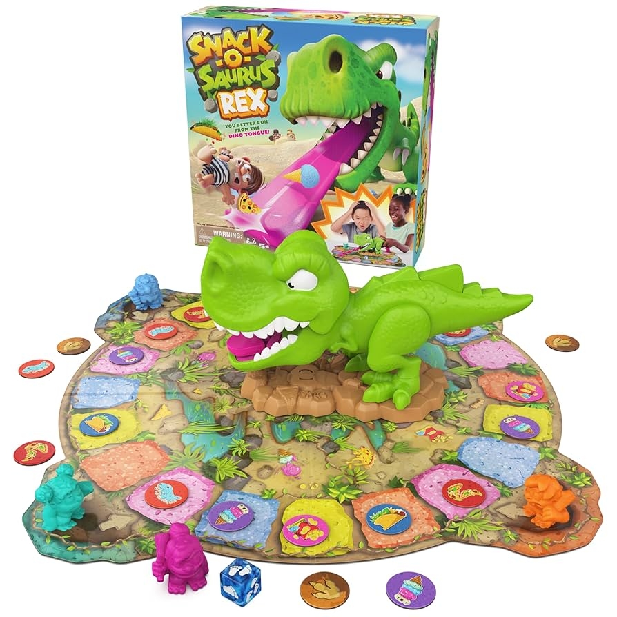 Amazon Spin Master Games Snack O Saurus Rex Interactive Dinosaur Toy For Kids Board Games For Family Night 2 4 Players For Ages 5 Up