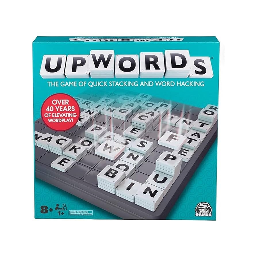 Amazon Spin Master Games Upwords Classic Word Game With Stackable Letter Tiles Family Board Game Crossword Activity 1 4 Players For Ages 8 Up Toys Games
