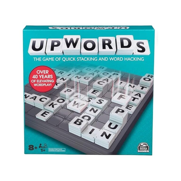 Amazon Spin Master Games Upwords Classic Word Game With Stackable Letter Tiles Family Board Game Crossword Activity 1 4 Players For Ages 8 Up Toys Games