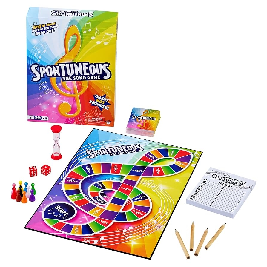 Amazon Spontuneous The Song Game Sing It Or Shout It Talent NOT Required Family Party Board Game Toys Games