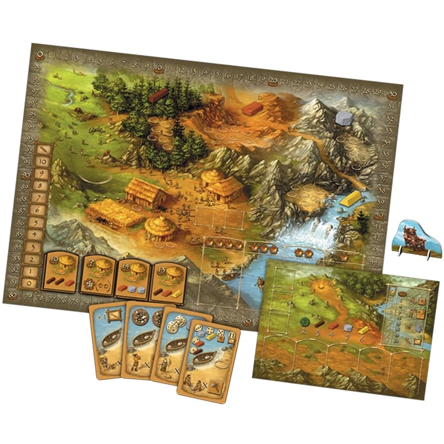 Amazon Stone Age Board Game Engaging Worker Placement Strategy For Civilization Building Fun Family Game For Kids And Adults Ages 10 2 4 Players 60 90 Minute Playtime Made By Z Man Games 