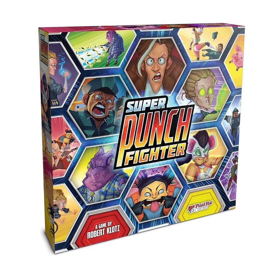 Amazon Super Punch Fighter Board Game Zany Arena Combat Arcade Game Fighting Strategy Game For Kids Kids Adults Ages 14 1 6 Players 45 Minute Playtime Made By Plaid Hat Games 