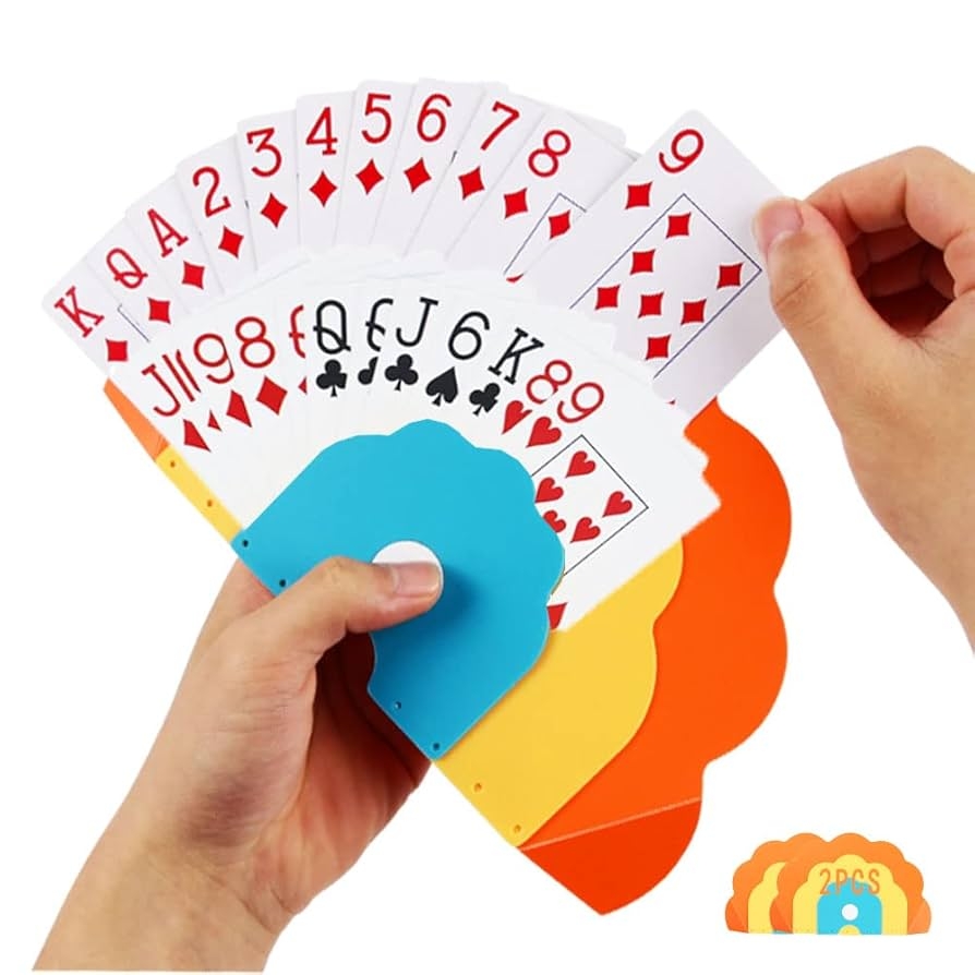Amazon Szlishuo Card Holders For Playing Cards Portable Plastic Hands Free Kids Card Holder Gift For Poker Parties Family Card Game Nights Set Of 2 Health Household