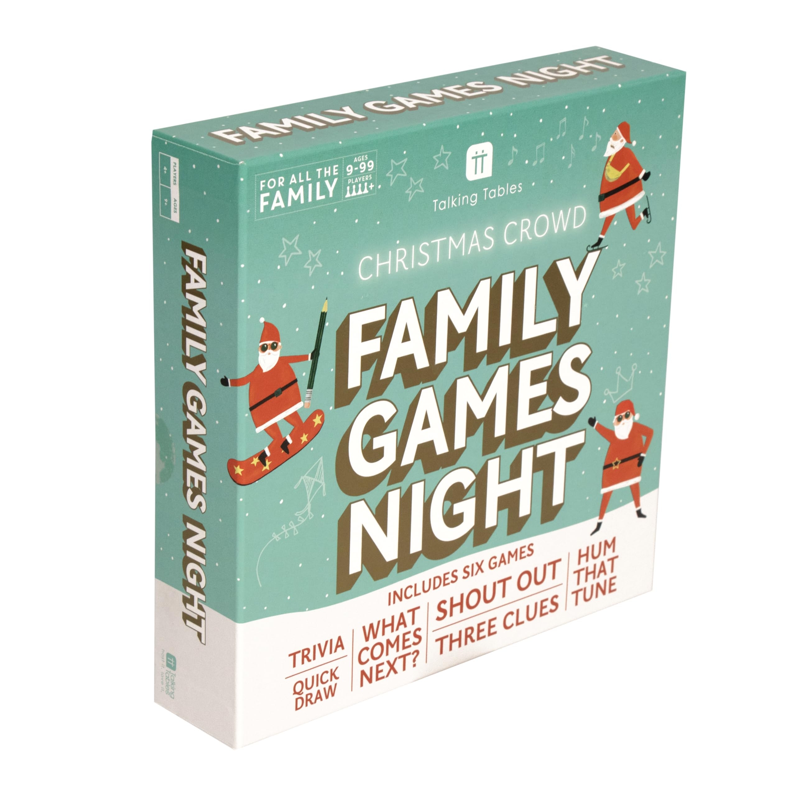 Amazon Talking Tables Christmas Family Games Night Six Games After Dinner Party Fun Travel Pocket Games For Kids Card Games For Adults Present Family Board Game Gift Secret Santa Age 9 