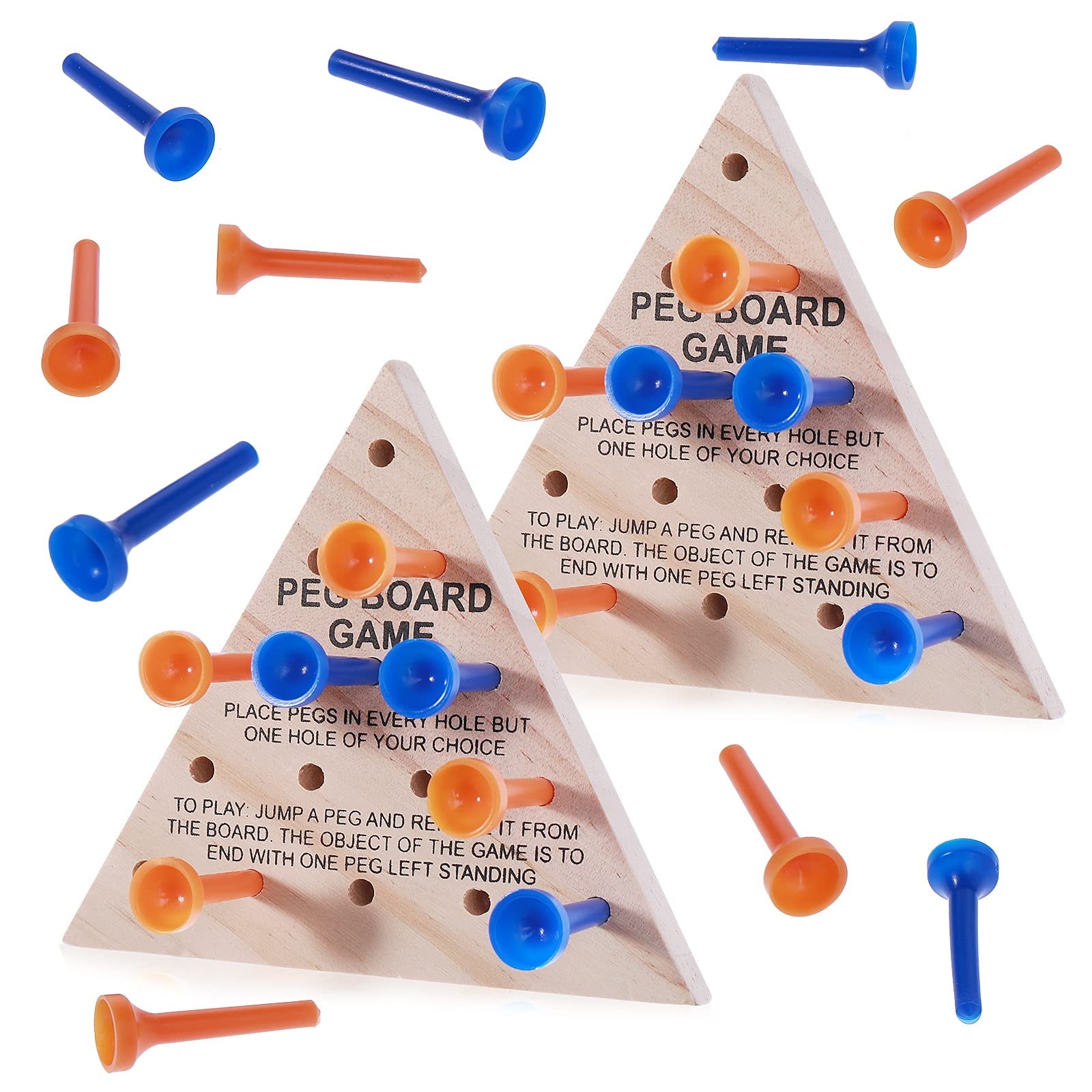 Amazon Thinp 2 Packs Wooden Triangle Peg Games Tabletop Family Board Game Strategy Toy Travel Games Family Fun Puzzle For Adults Teens Toys Games