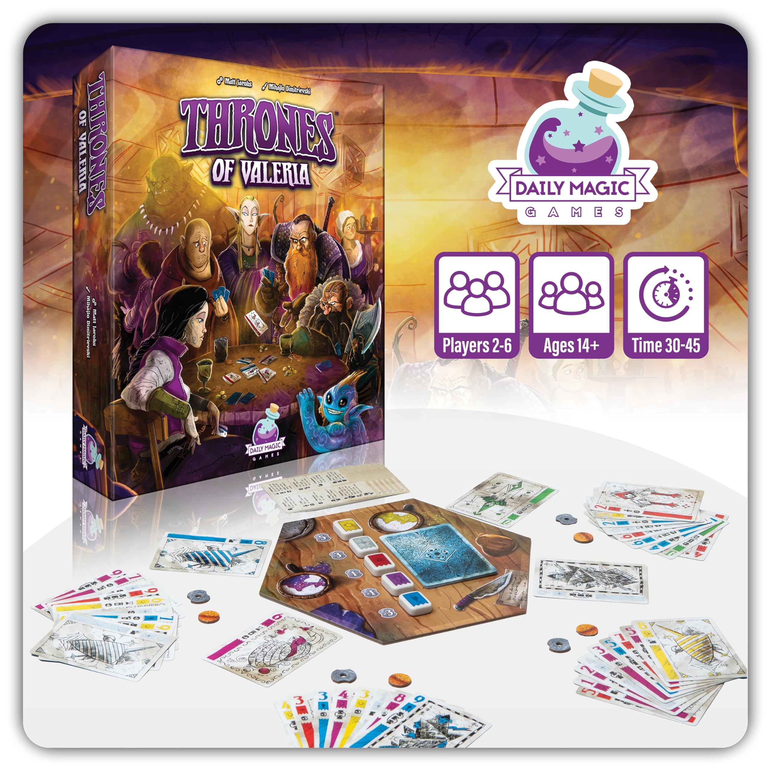 Amazon Thrones Of Valeria Trick Taking Card Game Fast And Fun Strategy Card Game With Card Powers And Game Twist Family Fun For 3 6 Players Ages 14 Toys Games