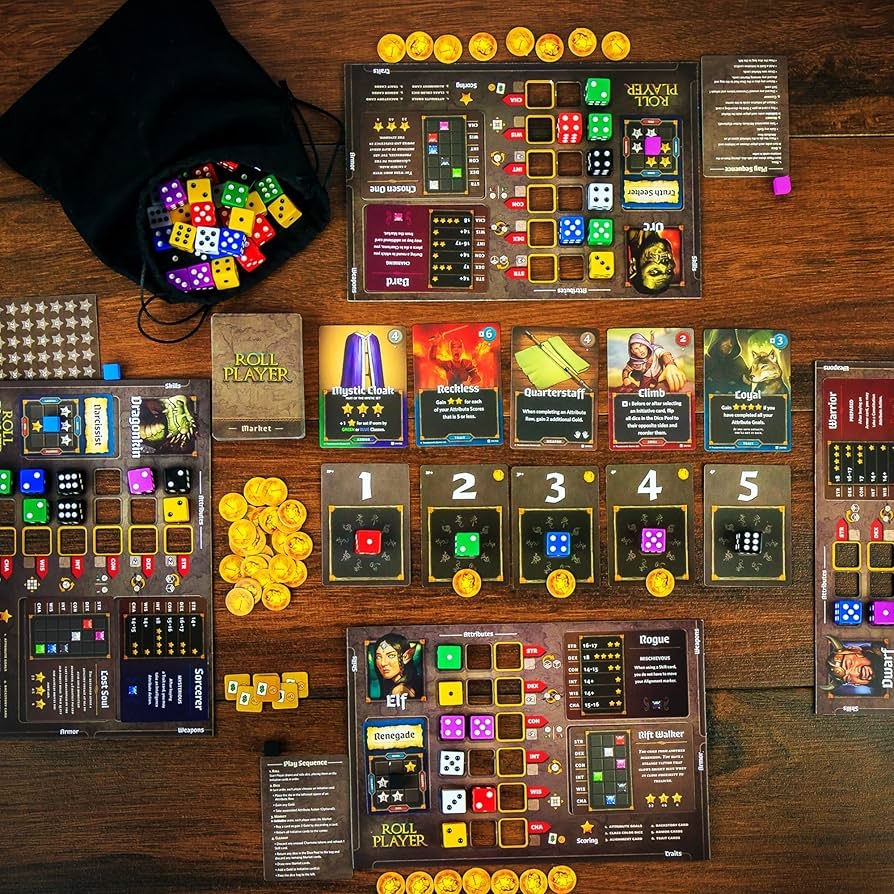 Amazon Thunderworks Games Roll Player Board Game A Dice Game Of Fantasy Character Creation Ages 10 Competitive Strategy Family Game For 1 4 Players 60 90 Minutes Toys Games