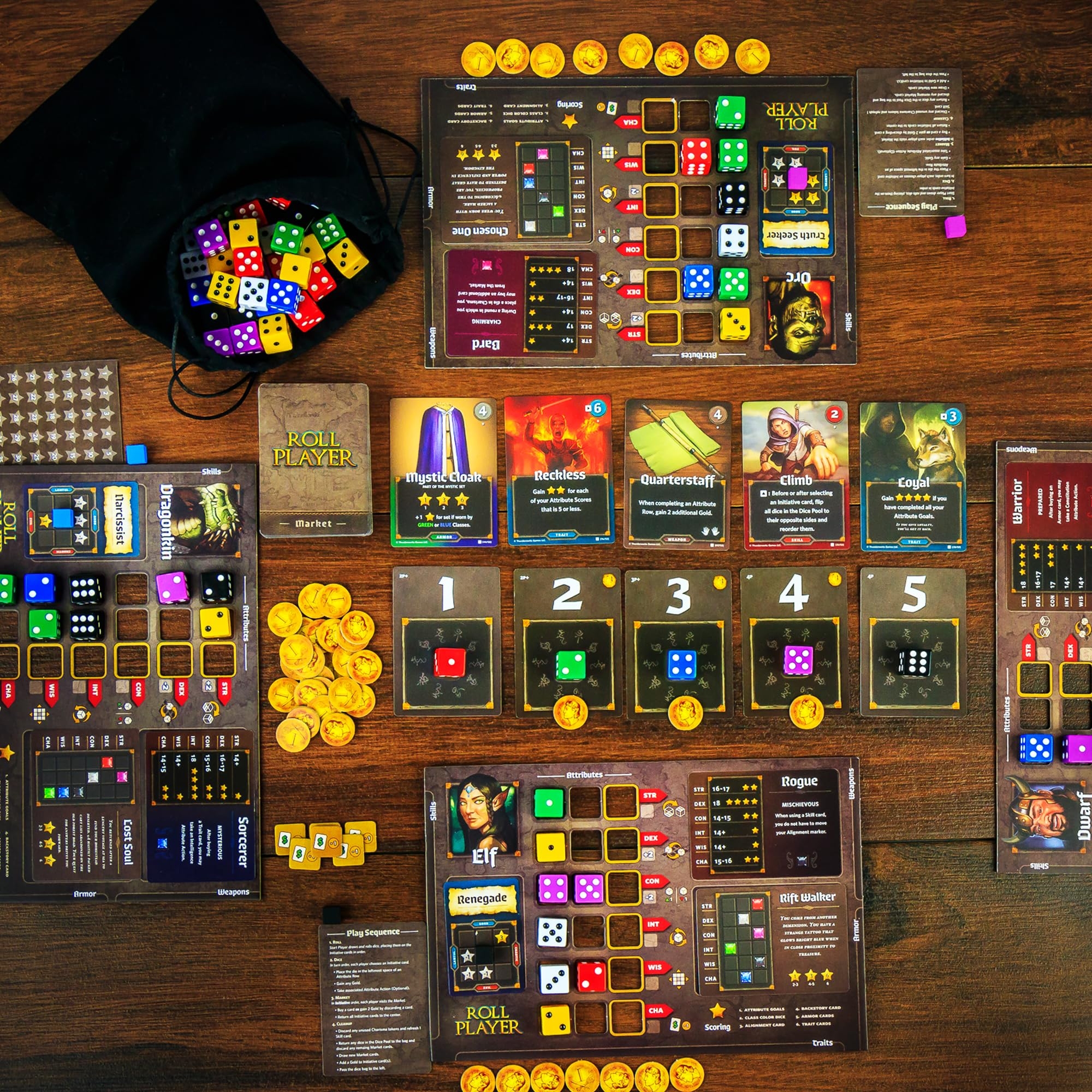 Amazon Thunderworks Games Roll Player Board Game A Dice Game Of Fantasy Character Creation Ages 10 Competitive Strategy Family Game For 1 4 Players 60 90 Minutes Toys Games