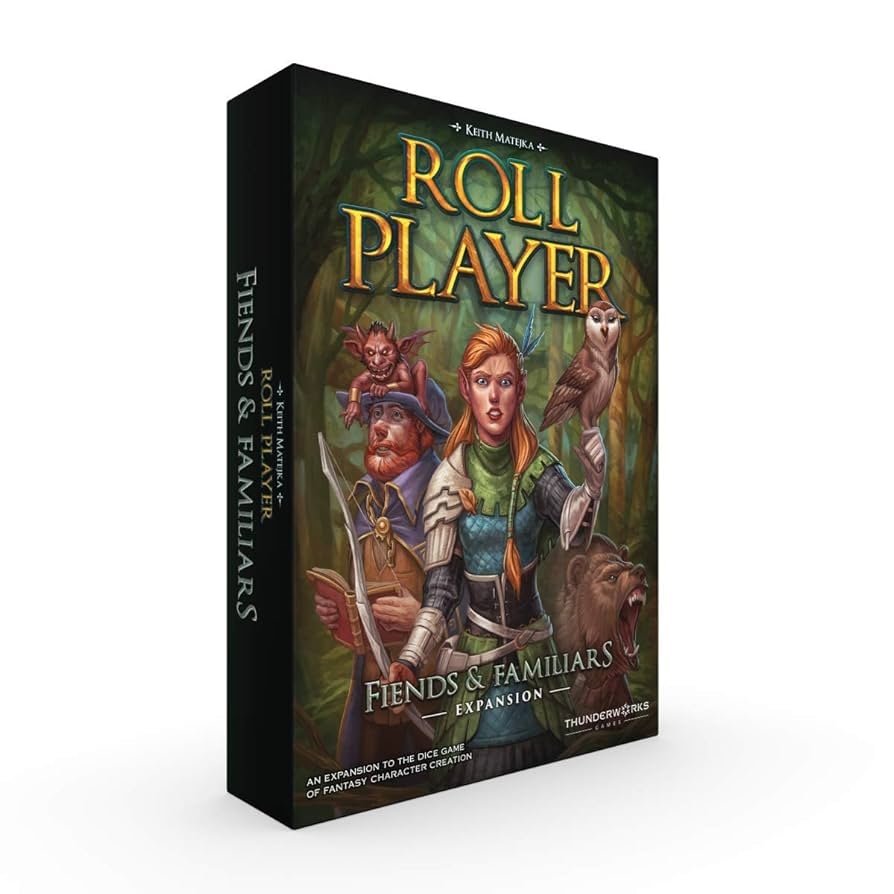 Amazon Thunderworks Games Roll Player Fiends Familiars Expansion New Animal Companions 2nd Expansion For Roll Player Board Game Dice Strategy Game Family Game For 1 4 Players Ages 14 Toys Games