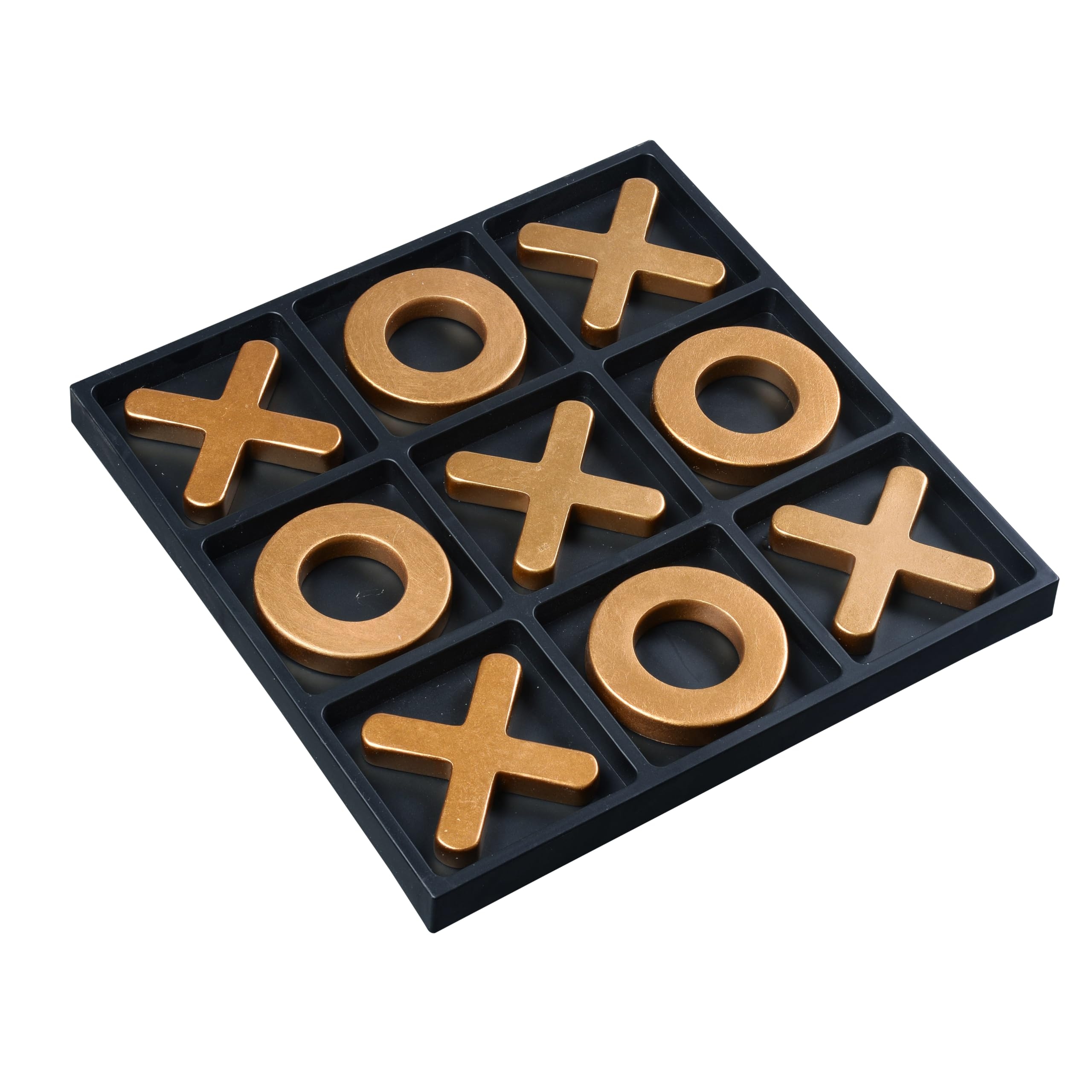 Amazon Tolevoit Classic Tic Tac Toe Game Strategy And Fun Games For Kids Tabletop Board Games Party Favours For Kids Golden Tic Tac Toe Board Temperament Home D cor Gold Toys Games
