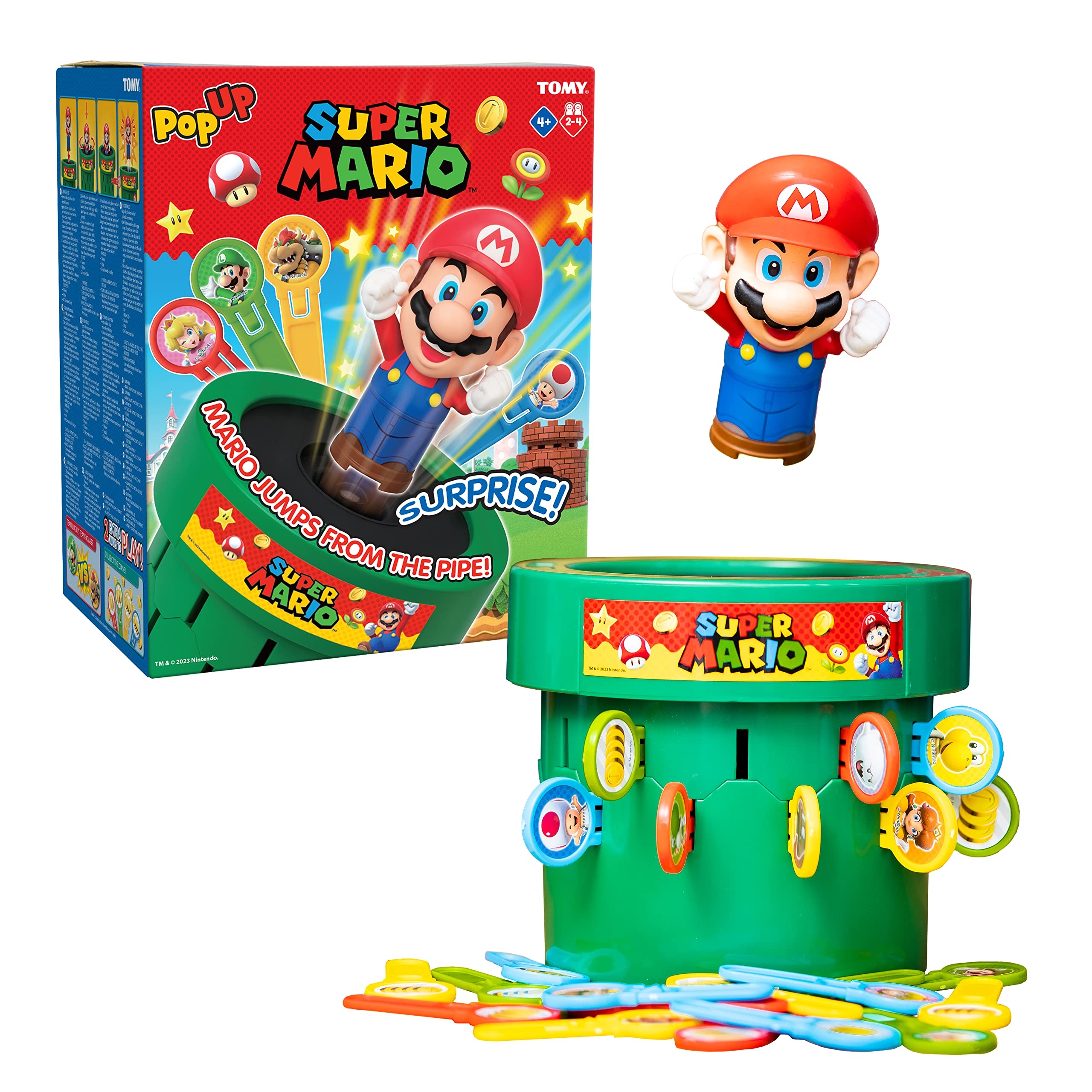 Amazon TOMY Pop Up Super Mario Board Game Family And Preschool Kids Games For Family Game Night Kids Activities And Super Mario Toys Girls And Boys Games 2 4