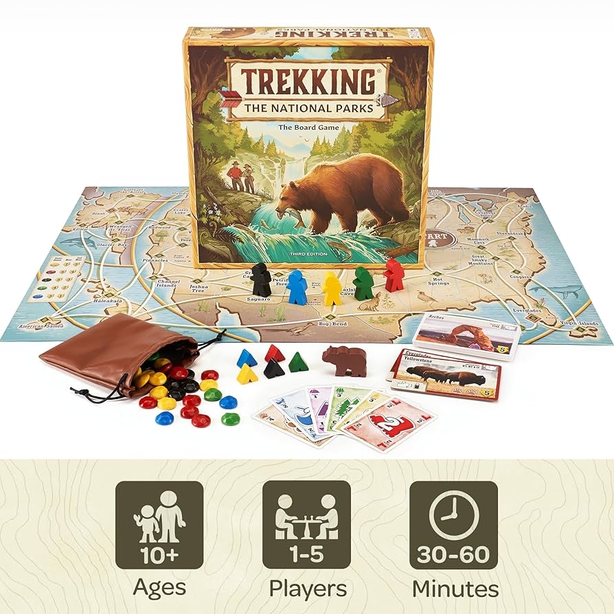 Amazon Trekking The National Parks 3rd Edition The Award Winning Family Board Game Great For Kids Ages 10 And Up Easy To Learn Designed For National Park Lovers By