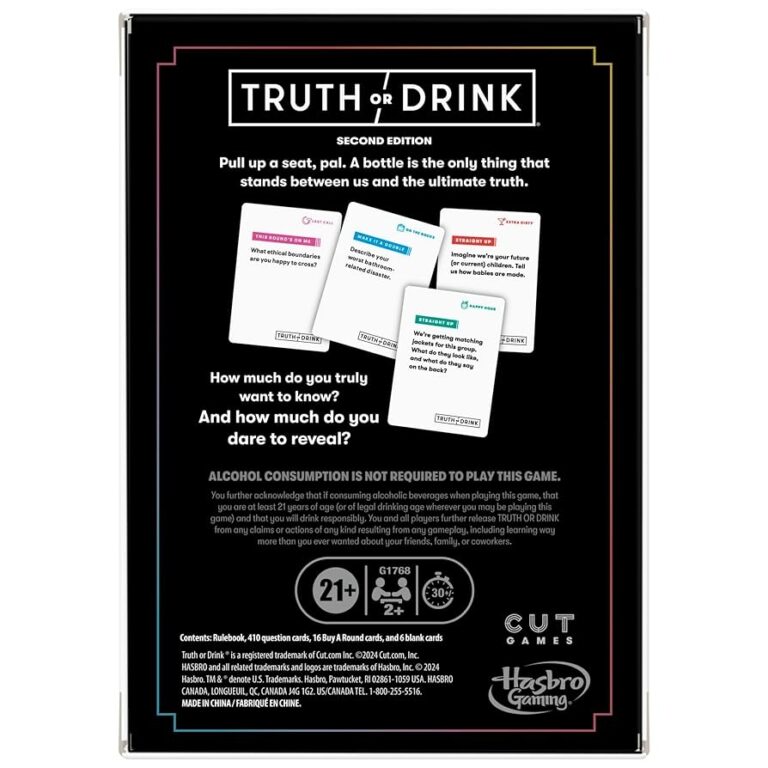 Amazon Truth Or Drink Party Game By Cut I As Seen On TikTok YouTube And Snapchat 410 Hilarious Questions Ages 21 2 Players I Fun Games For Adults