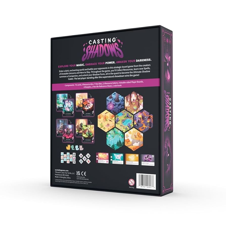 Amazon Unstable Games Casting Shadows Base Game From The Creators Of Unstable Unicorns Great For Family Game Night