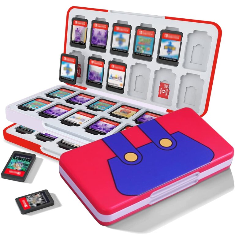 Amazon VANJUNN Game Card Case For Nintendo Switch Games 48 Cartridge Slots Game Storage Case With 24 Memory SD Card Slots For Switch Switch OLED Silicone Lining Video Games