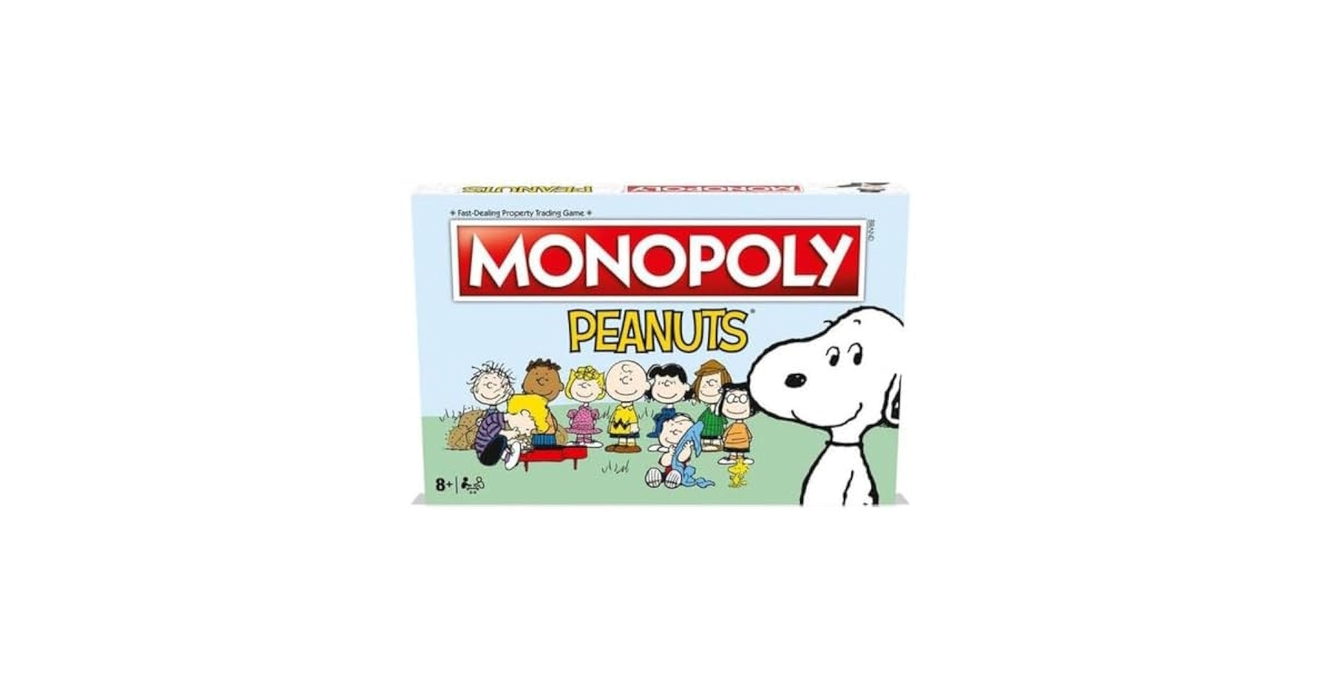 Amazon Winning Moves Peanuts Monopoly Board Game Join Charlie Brown And Advance To The Ice Cream Shop Lucy s Football And Linus s Pumpkin Patch And Trade Your Way To Success Age 8 