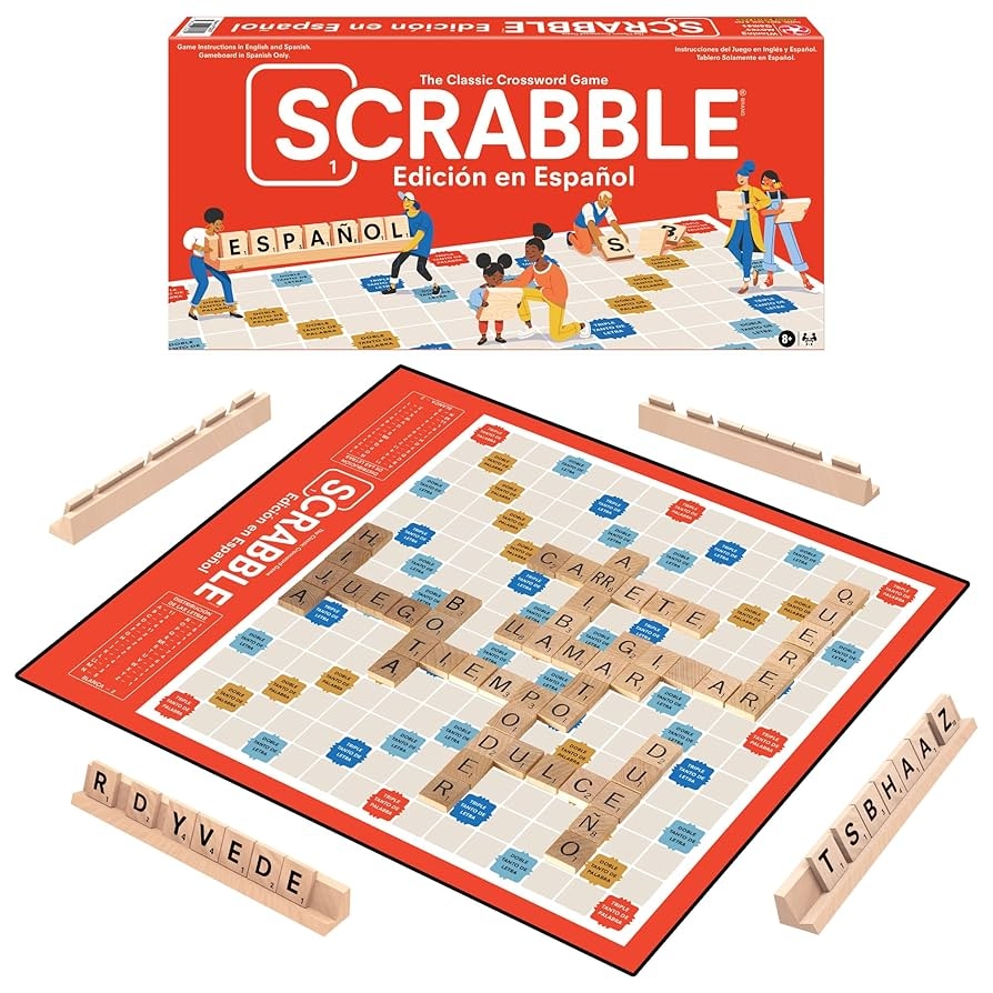 Amazon Winning Moves Scrabble Edicion En Espanol Spanish Scrabble Games USA World s Most Famous Word Game Designed For The Spanish Language For 2 4 Players Ages 8 Toys Games