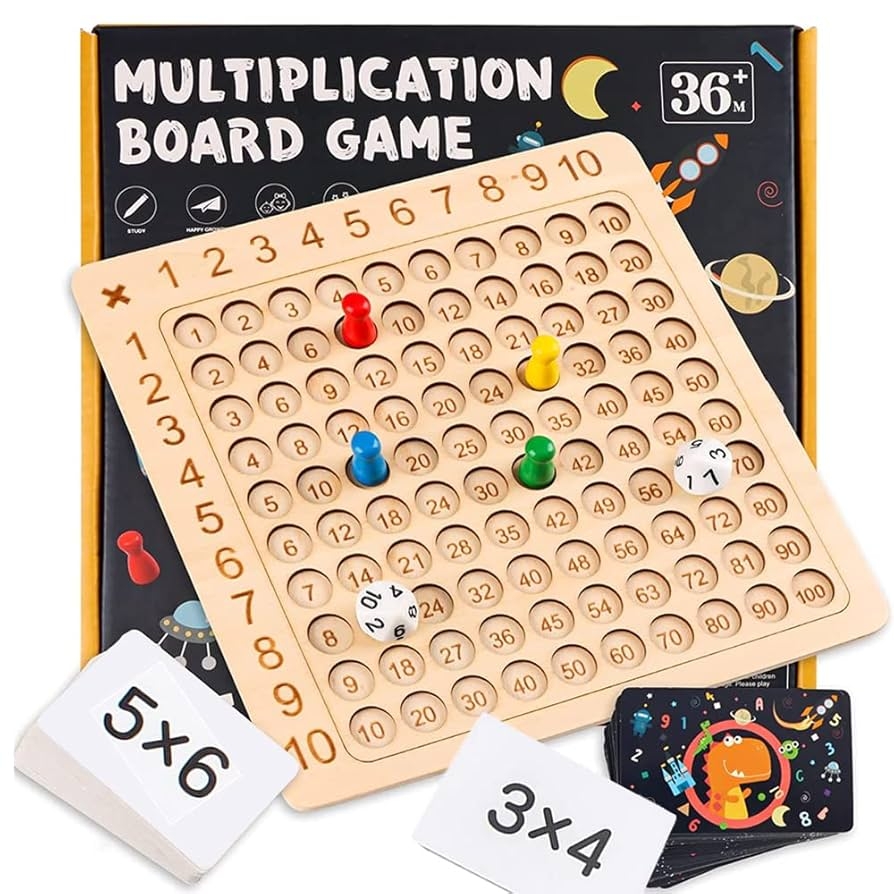 Amazon Wooden Math Multiplication Board Game Montessori Children Counting Toy Educational Multiplication Board Game Wooden Math Blocks Board For Toddlers Kids Over 3 Years Old Toys Games