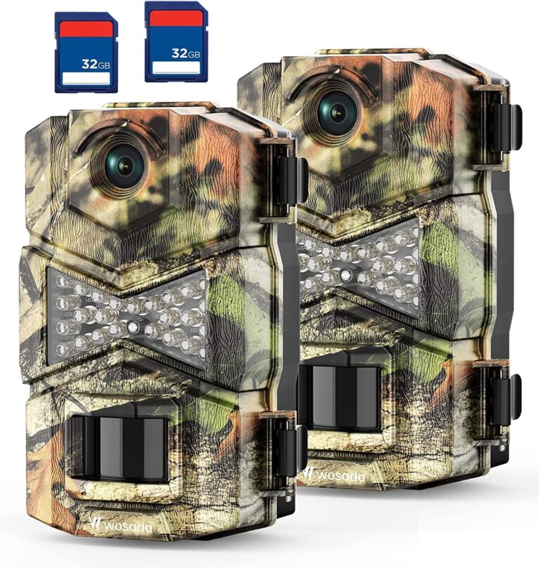 Amazon WOSODA 2 Pack Trail Cameras With Night Vision Motion Activated Waterproof 30MP Hunting Game Camera 1080P HD Trail Cam With SD Card For Wildlife Monitoring Outdoor Scouting Security Sports Outdoors