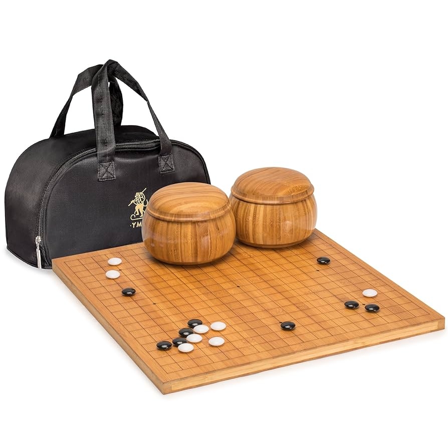 Amazon Yellow Mountain Imports Bamboo Etched Reversible 19x19 13x13 Go Game Set Board 0 8 Inch With Double Convex Melamine Stones And Bamboo Bowls Classic Strategy Board Game Baduk Weiqi Toys 