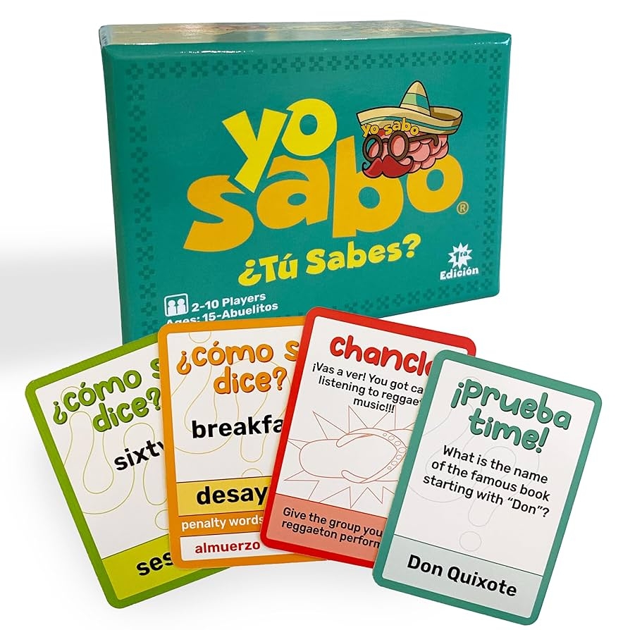 Amazon Yo Sabo Edition 1 The Original Bilingual Card Game Learn Spanish With Fun Trivia Challenges Family Friendly Juego De Mesa With 160 Cards For All Ages Toys Games