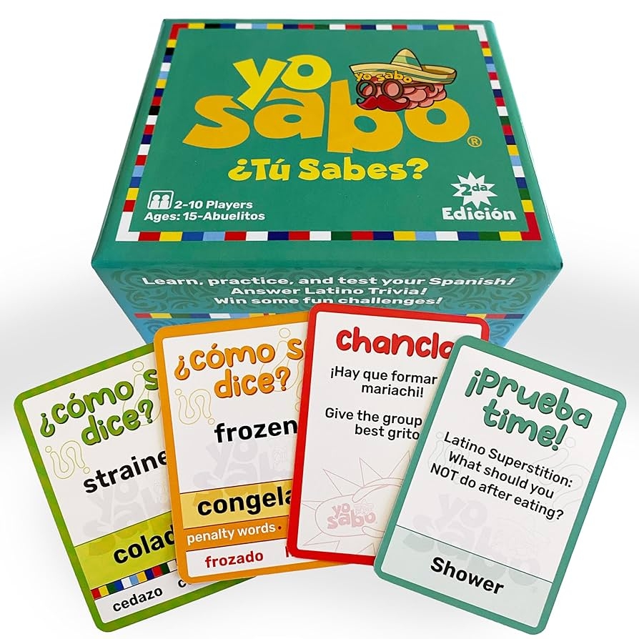 Amazon Yo Sabo Edition 2 New Family Friendly Bilingual Card Game More Cards More Game Time Challenge Your Spanish With Trivia Hilarious Challenges Juego De Mesa With