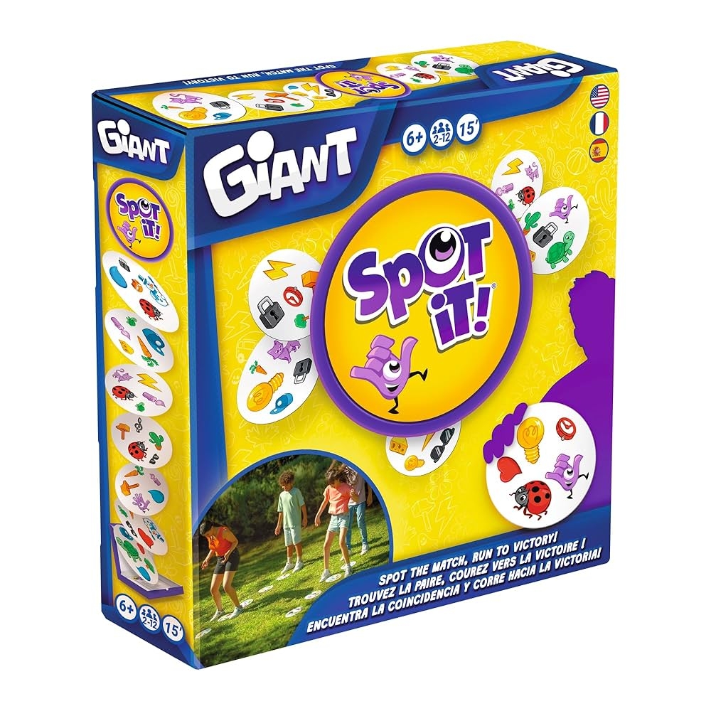 Amazon Zygomatic Spot It Giant Card Game Oversized Matching With 4 Exclusive Mini Games Fast Paced Family Game For Kids Adults Ages 6 2 12 Players 15 Minute Playtime Made Toys Games