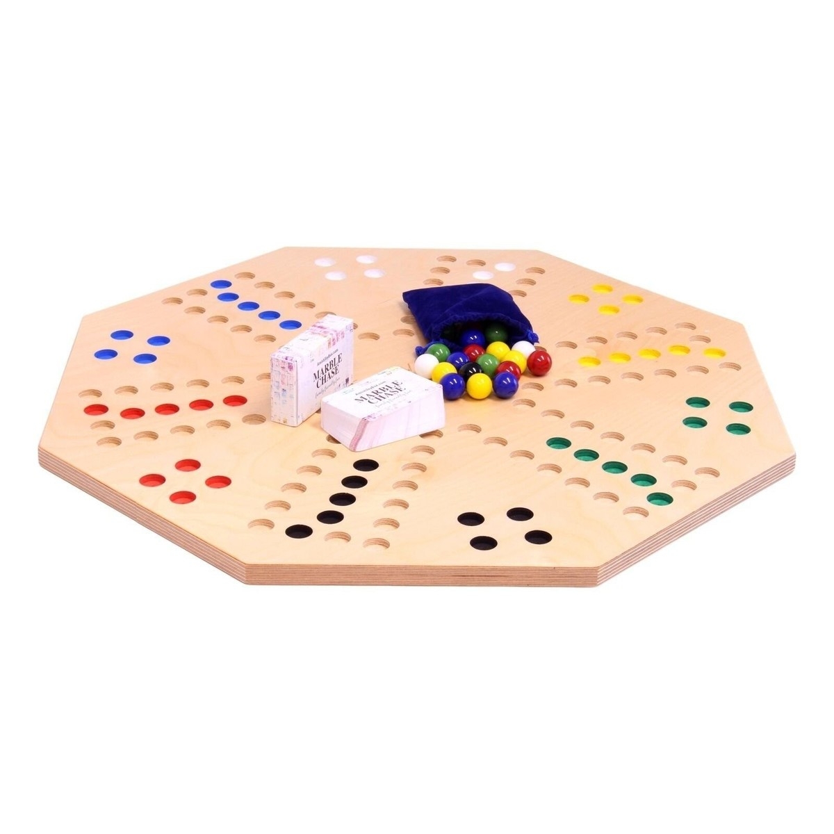 AmishToyBox Travel Marble Chase Cards N Marbles Wooden Board Game Set EBay