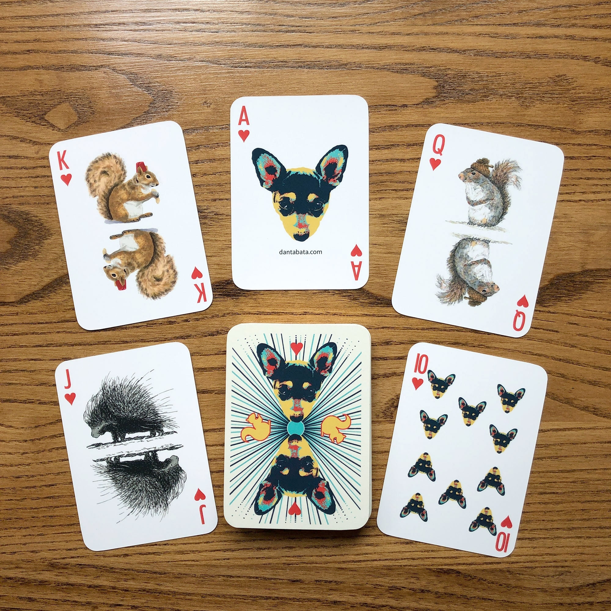 Animal Playing Cards Poker Deck Playing Card Set Animal Illustrations Deck Of Cards Etsy
