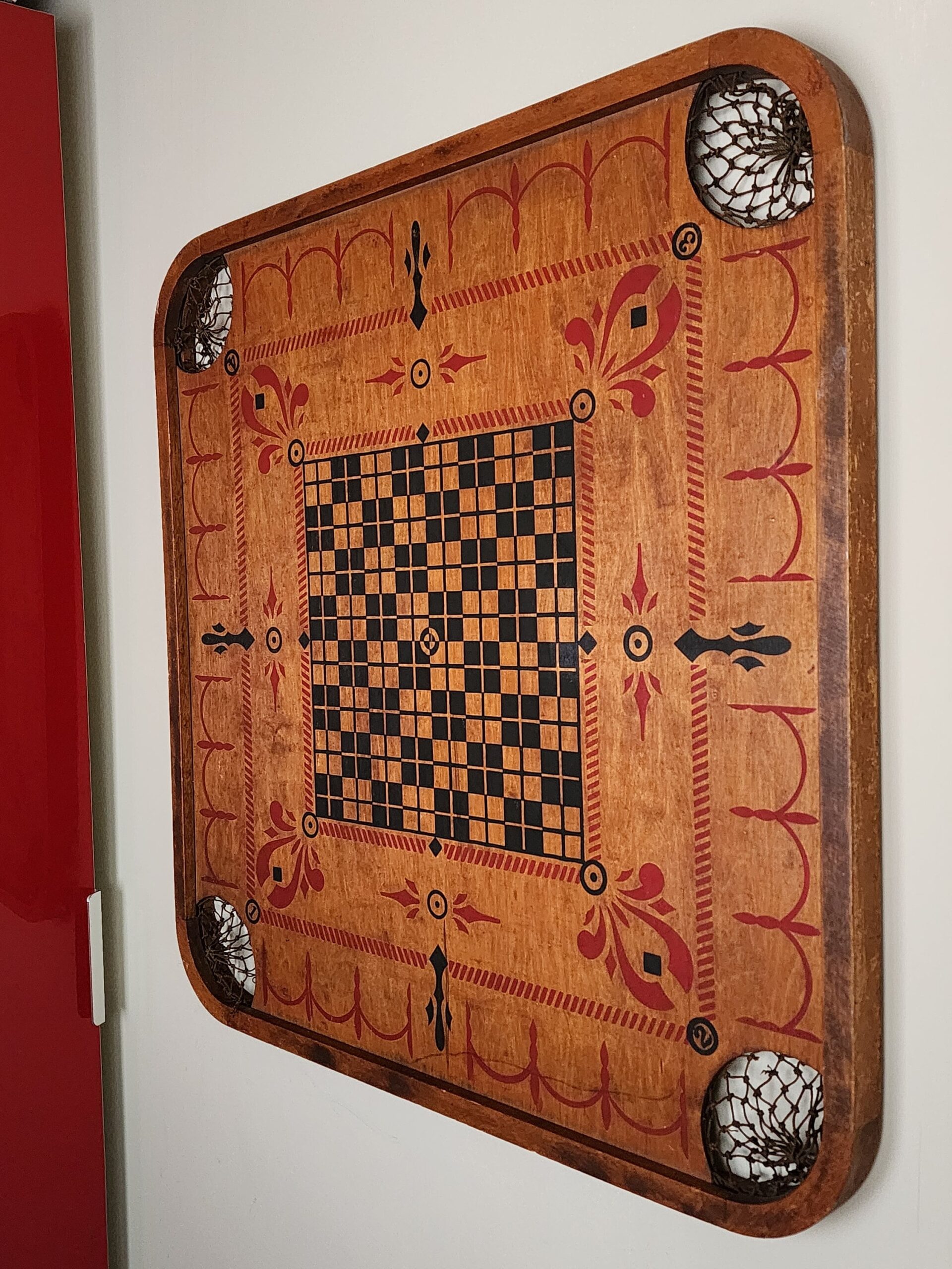 Antique Early 1900 s Carrom Game Board Early 1900 s Folk Art Game Board Etsy