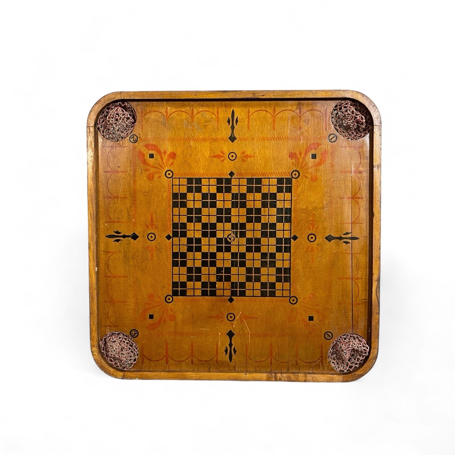 Antique Wooden Game Board The Carrom Company Double Sided Square Gameboard Wall Hanging Checkers Gameboard Table Top Game Board Etsy