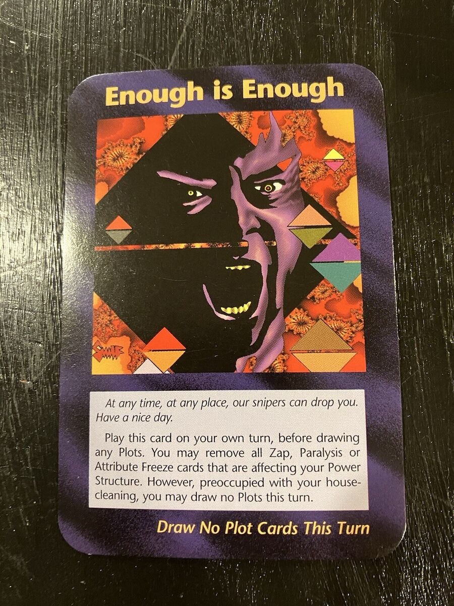 Assassins Series INWO 1995 Illuminati Card Game Donald Trump ENOUGH IS ENOUGH EBay